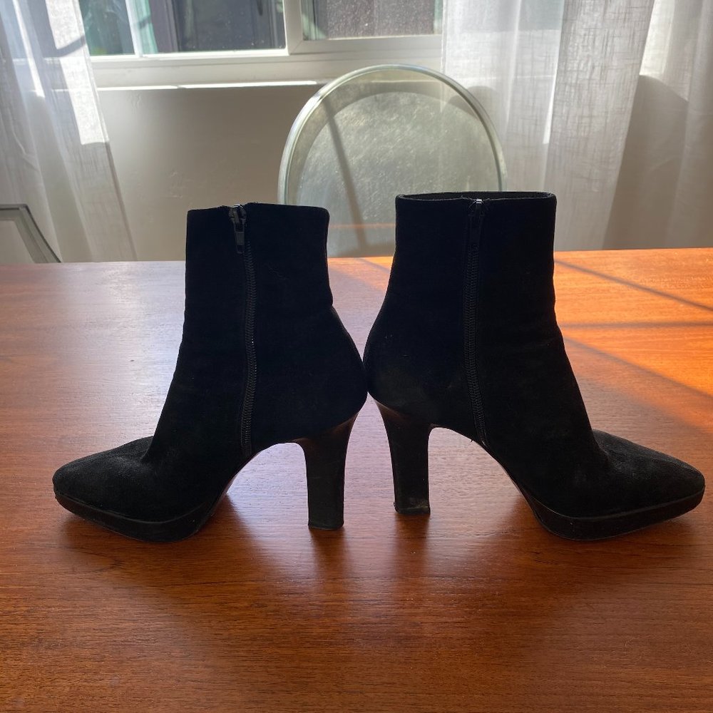 Vintage YSL Suede Platform Ankle Boots